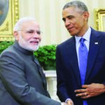 A firm handshake. Prime Minister Narendra Modi and President Obama at the White House. (File photo)