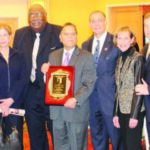 Dr. Parveen Chopra with the Presidential Philanthropy Award. Seen in the picture, from L to R: Dr. Kenneth Saunders; Reverend Dr. Reginald Tuggle; Usha Chopra (Past president - India Association of Long Island); Kailash & Mina Sharma ( Past President- Nargis Dutt Memorial Foundation); Julius Pierce ( President / Founder MLK Birthday Celebration Committee) Dr. Parveen Chopra ( Presidential Philanthropy Award Honoree); : Honorable Judge Peter Skelos; Honorable Judge Ruth Balkin; Honorable Judge Anthony Paradisio; Henry Holley ( Hempstead Housing Authority) Lieutenant Commander Gary Shapiro - Nassau County Police Department; Samir Chopra