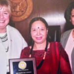 Dr Anila Midha, Founder and President of South Asian Women's Alliance and President of Five Towns Indian Organization was honored on the occasion. Seen in the picture, from L to R: Town of Hempstead Supervisor Kate Murray, Dr. Midha, Town Clerk Nasreen Ahmed