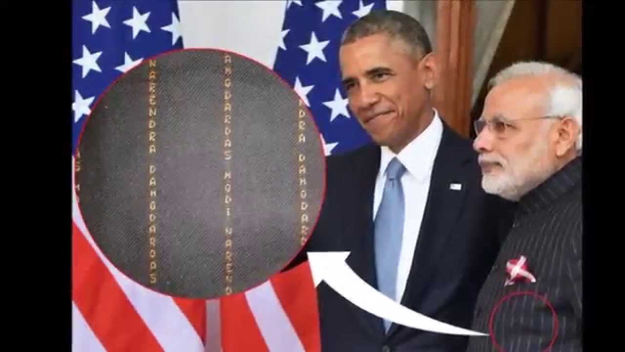 modi suit with obama