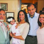The family (From L to R): Ahmed Shakir, grand daughter Safiya, daughter in-Law Dr. Naseem, son Dr. Taaha, wife Dr. Khadija