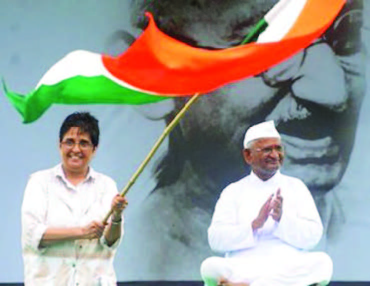Dr. Bedi at Anna Hazare's rally
