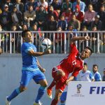 India’s Sunil Chhetri competes for the ball with Nepal’s Bikram Lama during their 2018 Fifa World Cup qualifying match in Kathmandu, Nepal. (AP Photo)