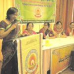 President Raji Kuncham welcoming all to the First TLCA Women's Forum Health Initiative. Panelists: (Right to left) Dr. Tulasi Polavarapu, Dr. Shalini Patcha, Dr. Sridevi Bhumi & Dr. Sailaja Kalva.