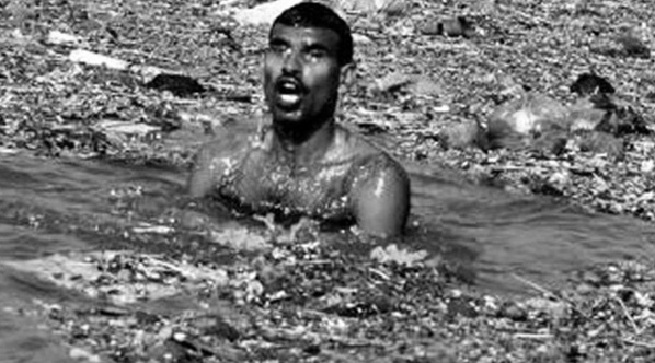 The highly polluted Ganga