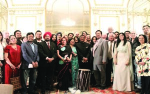 Film artists at the event with Ambassador Dnyaneshwar Mulay and Tirlok Malik 