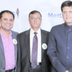 Piyush Goyal, India's Union Minister for Power, Coal and New & Renewable Energy who was in town to attend a conference at the United Nations, stopped by at the Consulate and spent some time at the event. Seen in the picture (from L to R): Founder Rahul Walia, Ambassador Dnyaneshwar Mulay, GOI Minister Piyush Goyal