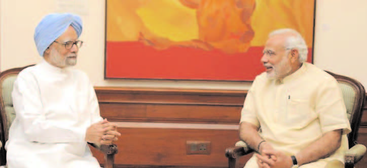 former PM Manmohan Singh meets PM Modi