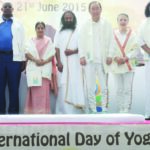 Dignitaries at the celebration of First Internation al Day of Yoga at the United Nations on Sunday, 21st June. Photo: Jay Mandal
