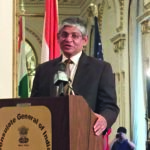 India's Ambassador to USA, Arun Kumar Singh speaking at the India Demo Day event