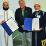 Assemblyman David Weprin giving Citations to Yusuf Bhai Saheb and Ahmed Shakir