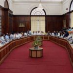 Prime Minister Narendra Modi and other leaders attending the All Party Meeting at Parliament House in New Delhi on Monday. (Source: PTI)