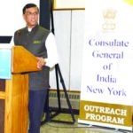 Consul General Dnyaneshwar M Mulay speaks about the services provided by the Consulate in New York