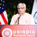 Haryana Chief Minister addresses a meeting of the USIBC in Washington on August 19.