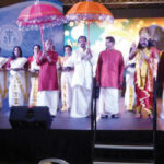 Onam Celebrations. A reception to King Mahabaili with thalapoli and chenda melam