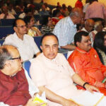 (From L to R): Rajiv Malhotra, Dr. Subramanian Swamy, Suresh Chavanke, and Aditi Banerjee