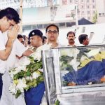 Sourav Ganguly pays tribute to Jagmohan Dalmiya in Kolkata on Monday. BCCI president Dalmiya died at the age of 75.