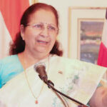 Lok Sabha Speaker Ms Sumitra Mahajan addressing the gathering at the Indian Consulate in New York on September 1.