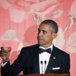 US President Barack Obama during a State Dinner in the East Room of the White House in Washington, DC, September 25, 2015. (AFP Photo)