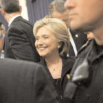 Democratic presidential candidate and former secretary of state Hillary Clinton leaves after a hearing before the House select committee on Benghazi. (AFP photo)