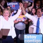 Hillary Clinton makes her first visit to Texas ahead of the 2016 Democratic primary, receiving endorsements from San Antonio’s Joaquin Castro and, pictured here, Julián Castro. Photo courtesy Clinton campaign/YouTube