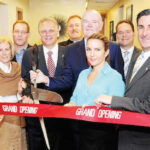 Pictured at the grand opening, from L to R: Raffaella Marciari Assistant Vice President for Chase and Chamber of Commerce member, Diane S. Harragan Licensed Real Estate Broker with Coach Realtors and Chamber of Commerce member, Katie Miller of the Chamber of Commerce, Valerie Trubnik MD of OCLI, Nancy Morris of State Farm who is past president of the Chamber of Commerce, Roy Smitheimer Deputy Director of the North Hempstead Business and Tourism Development Office, Nassau County Executive Edward P. Mangano, Father Robert Romeo-Pastor of St. Mary's, Robert Broderick M.D. of OCLI, Deborah Coco Office Manager and Surgical Coordinator, Tom Burke Chief Executive Officer of OCLI, North Hempstead Town Clerk Wayne Wink and North Hempstead Receiver of Taxes Charles Berman.