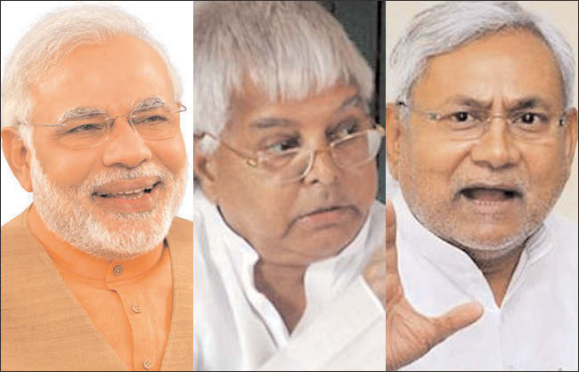Narendra Modi, Lalu Yadav and Nitish Kumar