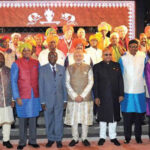 Prime Minister of India Narendra Modi with Representatives of countries from the African continent for the third India Africa Forum Summit in New Delhi, October 26-29.