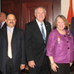 A post appointment picture. From Left : South East/Asian Affairs Director Dilip Chauhan, Comptroller MWBE Advisory Council member Dr. Ajay Lodha, Nassau County Comptroller George Maragos, Deputy Comptroller James Garner