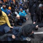 Initially a peaceful demonstration, the protest turned violent forcing police to cordon off the area around the Indian mission in central London
