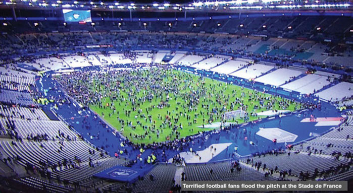Terrified spectators run helter skelter at Stade de France