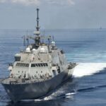 The USS Fort Worth conducts patrols in international waters of the South China Sea