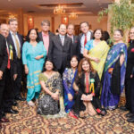 From Right to Left: President Chandra Mehta, Founder and Chairman H.K. Shah, Kirti Shukla, Flora Parekh (VP), Mrs. Suman Munjal, Mrs. Dipika Modi, Ms. Nivea Kothari (Youth Chair), Dr. Krishna Jhaveri In the back, from Left to Right: Dr. Uttam Munver, Mr. Minesh Desai (Treasurer), Mr. Bob Dibeneditto, Mr. Vinod Shah (Director), Dr. Joel Kahn (Speaker), Mr. Kanak Golia, Mr.Paresh Parekh