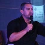 Bollywood actor Aamir Khan at Indian Express Ramnath Goenka Excellence in Journalism Awards