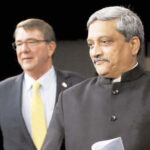 India's Defense Minister Manohar Parrikar (right) with US Secretary of Defense Ash Carter (file photo)