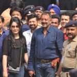 Bollywood actor Sanjay Dutt lands in Mumbai from Pune’s Yerwada jail at private aircraft terminal at Kalina, Mumbai.- emirates247.com