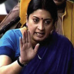 HRD Minister Smriti Irani speaks in the Lok Sabha in New Delhi on Wednesday.