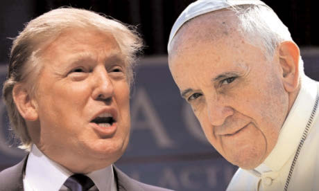 Pope Francis (right)  and Donald Trump have locked horns, to the amusement of many