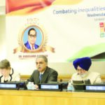 Punjab Speaker Charanjit Atwaladdresses. Seen in the picture, from L to R: Deelip Mhaske, Helen Clark, Syed Akbaruddin, Charanjit Atwal, Kalpana Saroj - Photo/ Mohammed Jaffer - SnapsIndia