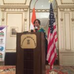 Ambassador Riva Ganguly Das inaugurating, April 29, the 3rd International Hindi Conference at the Indian Consulate in New York