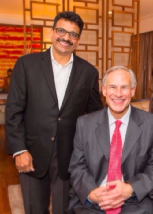 Nextt CEO Arun Agarwal with Texas Governor Greg Abbott
