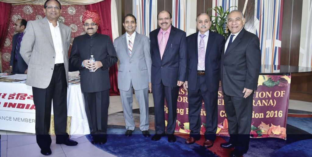 PADHARO. RANA President Naveen C Shah (second from left) with Andy Goenka (extreme left), Kanak Golia (third from left) and Harshad Bhatt (extreme right) – ready to welcome guests.