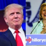 Hillary Clinton and Donald Trump celebrate victory in their respective primaries in New York on Tuesday, April 19.