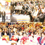 Capt. Amarinder Singh addresses the large gathering in Melville, New York.