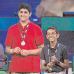 Rishi Nair (second from right) a sixth grader from Florida took top honors at the 28th annual National Geographic Bee held at the National Geographic headquarters in Washington, May 25.