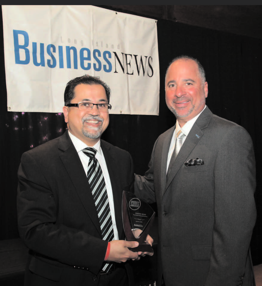 Paresh Shah & Scott Schoen, publisher, LIBN