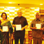 Prabhala Subash, Uma Swaminathan, Krishnamurthy, Selvaraj and Chari at the book signing event.