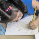 A girl enjoying drawing