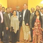 Indian American supporters with Congressman Jim Himes at a fundraiser in Stamford.
