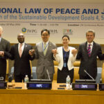 Panelists at the discussion on International law on peace and justice